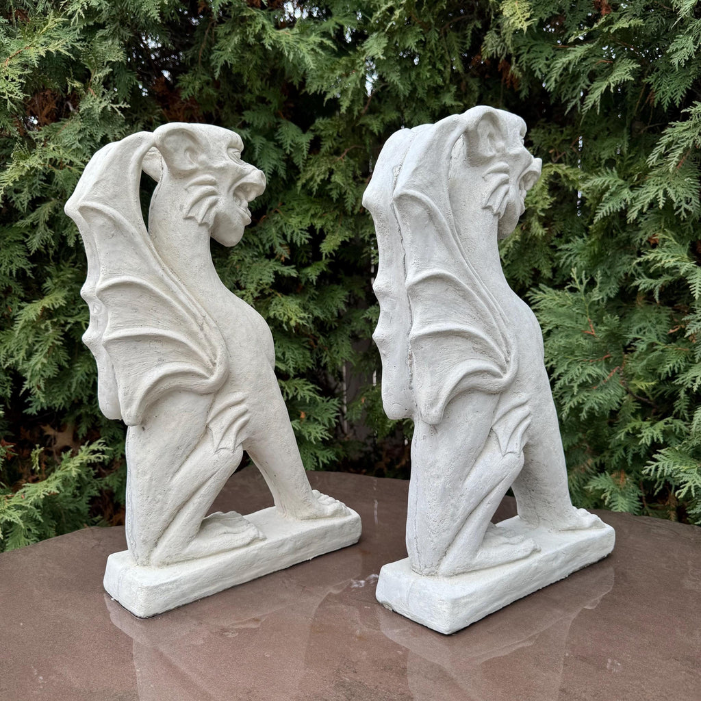 Concrete Griffin Garden Statue 18 Inch Winged Gothic Grotesque Sculpture Yard Ornament Decor