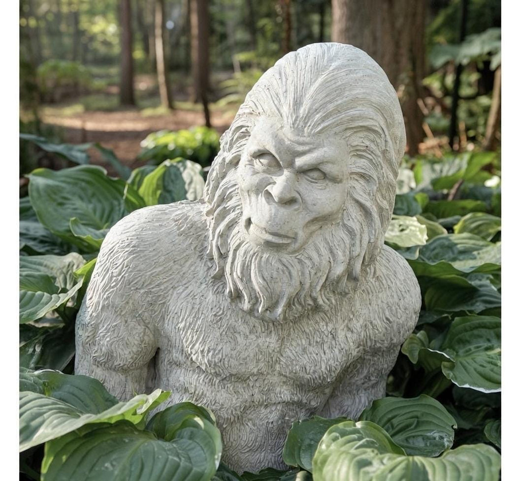 Cement Bigfoot Garden Statue 17 Inch Concrete Sasquatch Outdoor Yard Sculpture Lawn Ornament Decor Gift