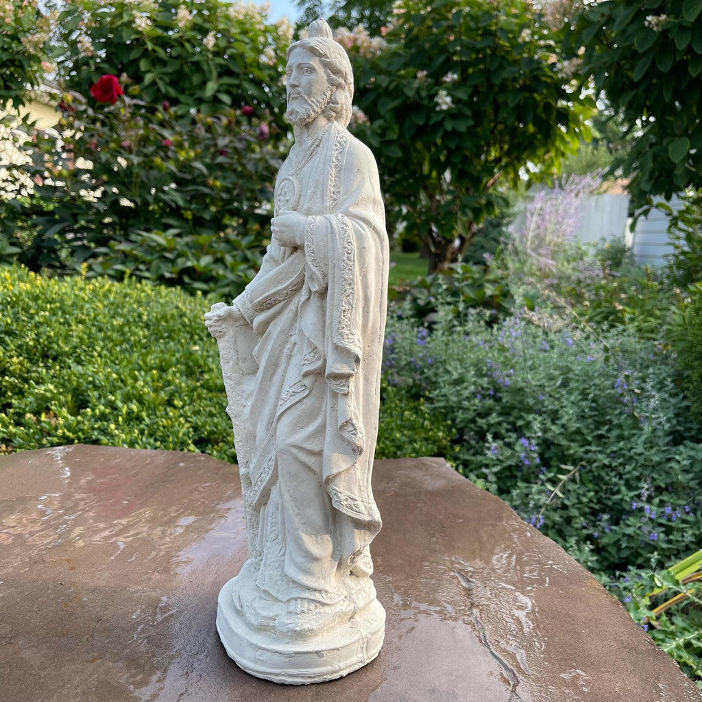 Saint Jude Garden Statue 16.5" Concrete Catholic Religious Patron Sculpture Yard Decor Gift