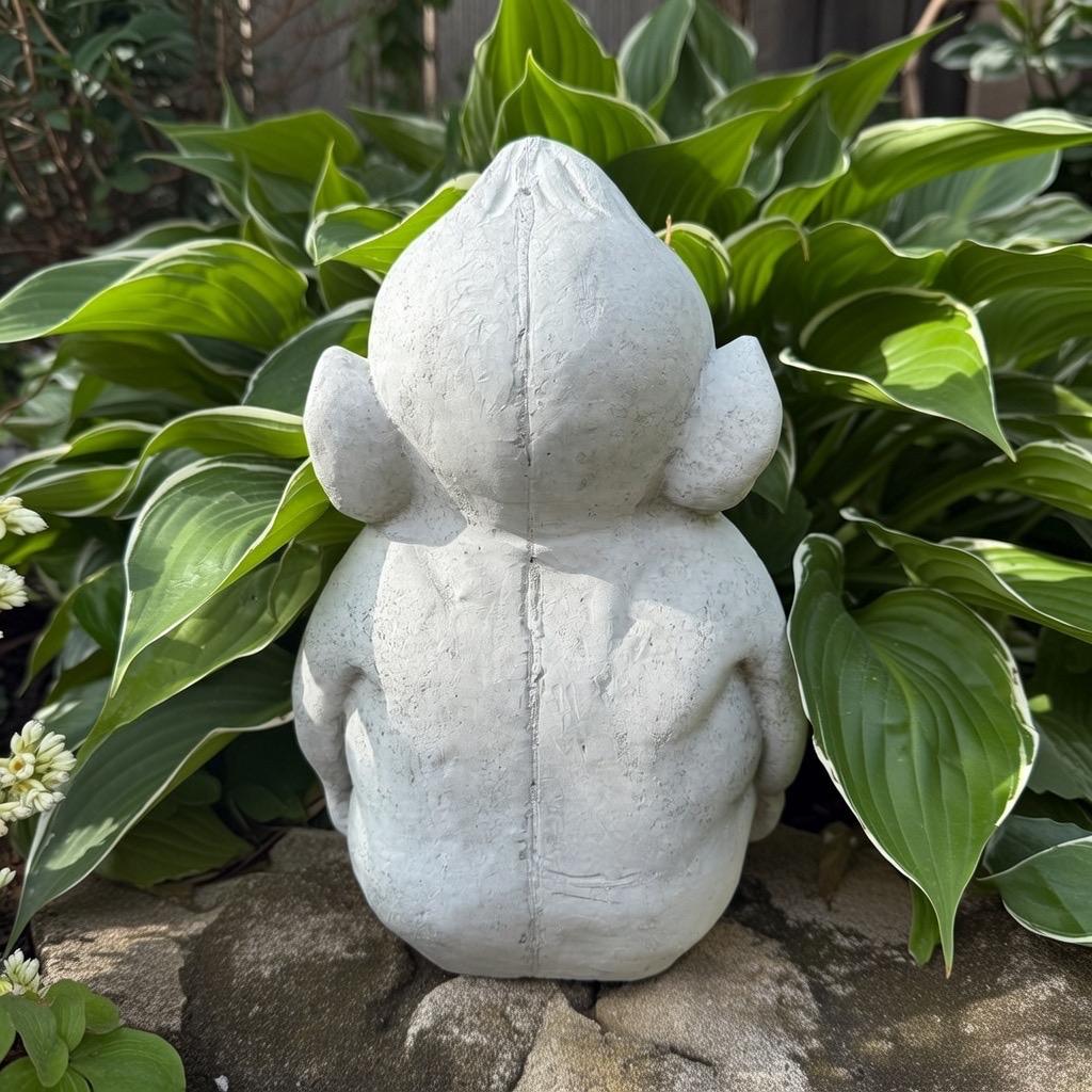 Concrete Alien Statue 14" Mythological Creature Garden Sculpture Outdoor Yard Decor Sci-Fi Art Gift