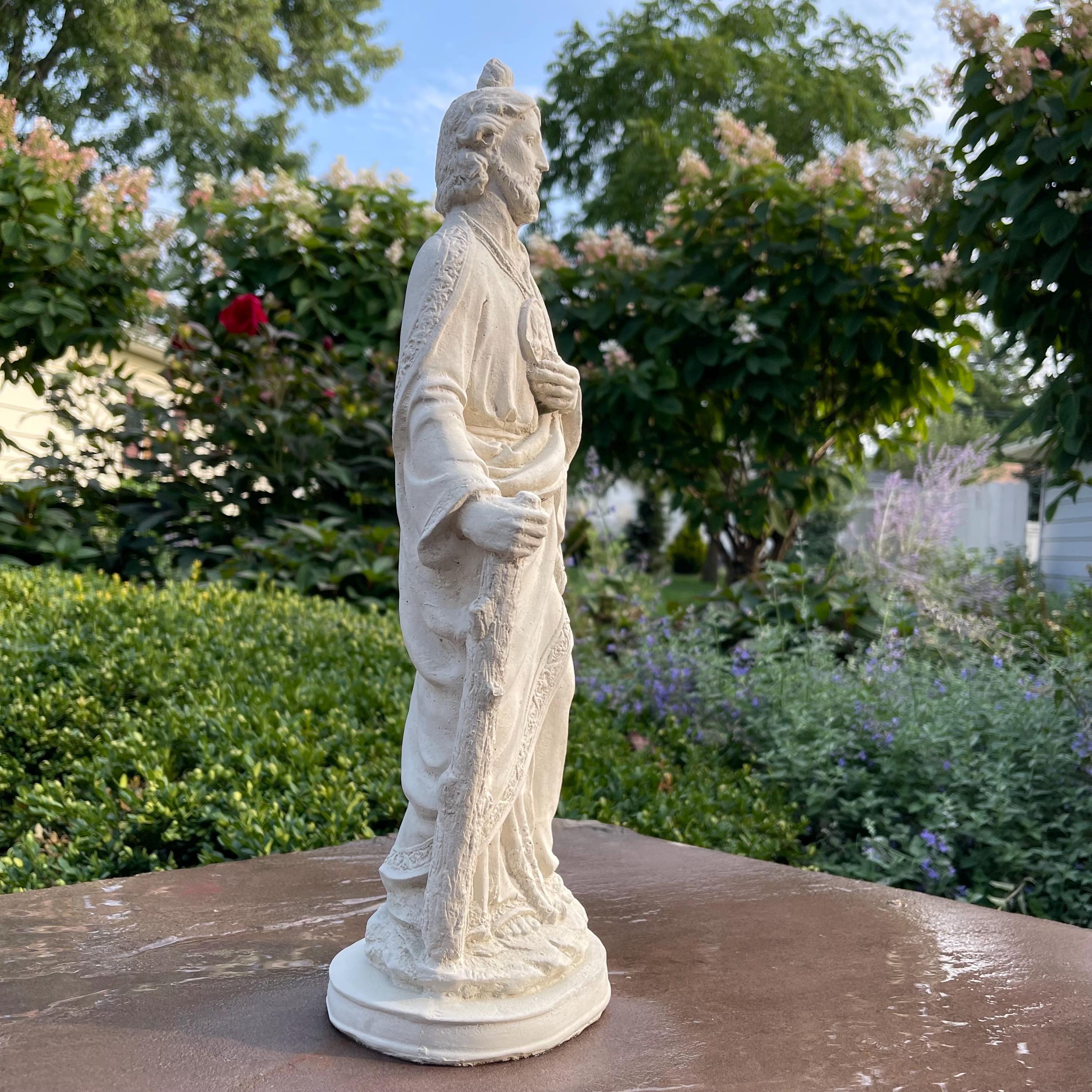 Saint Jude Garden Statue 16.5" Concrete Catholic Religious Patron Sculpture Yard Decor Gift