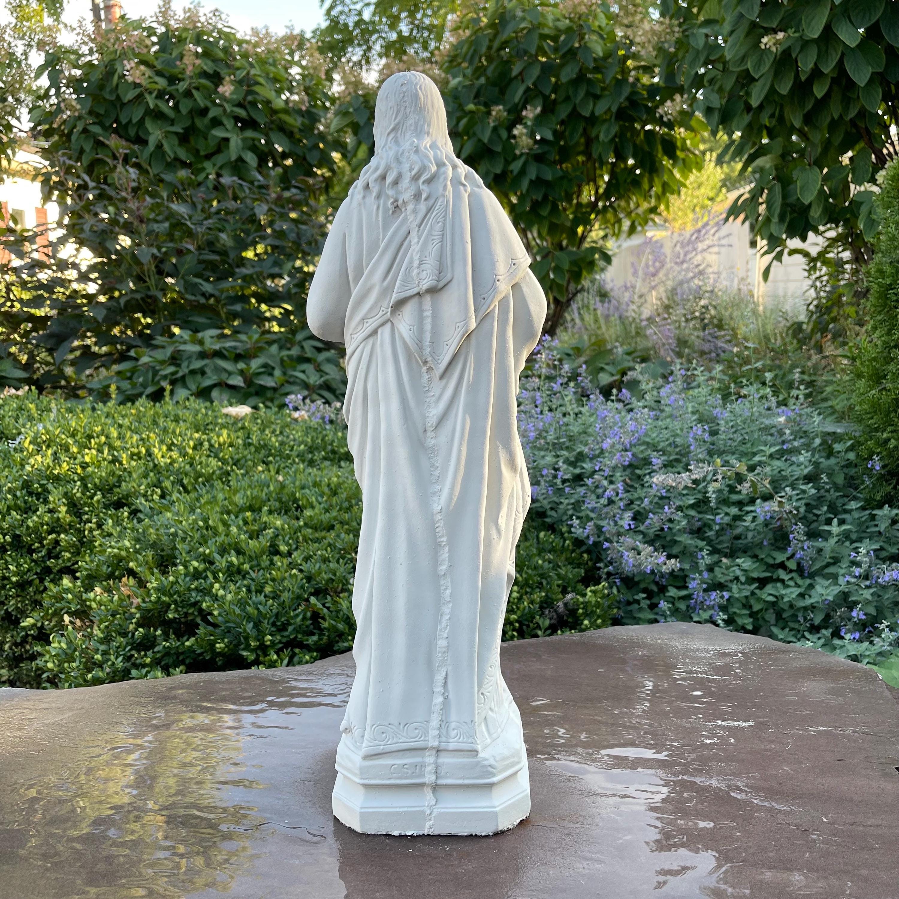 Sacred Heart Jesus Statue 20 Inch Concrete Catholic Garden Art Religious Yard Decor Sculpture Gift