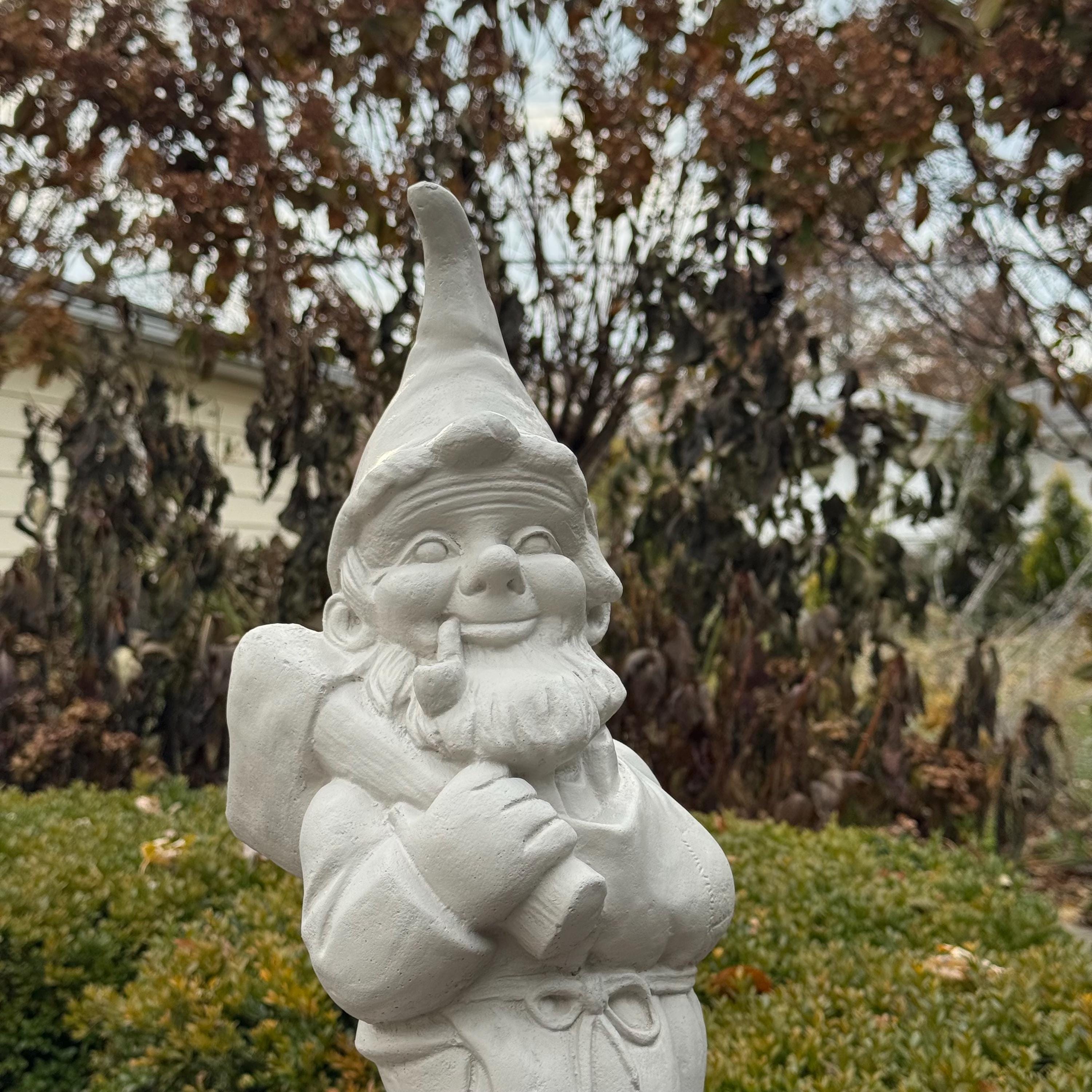 Vintage Cement Garden Gnome 19" Large Concrete Garden Gnomes