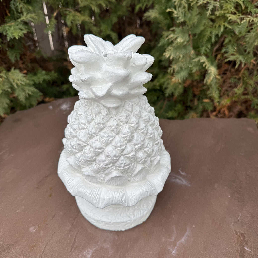 Cement Fountain Topper Replacement 11" Pineapple Water Fountain Tops Outdoor Concrete