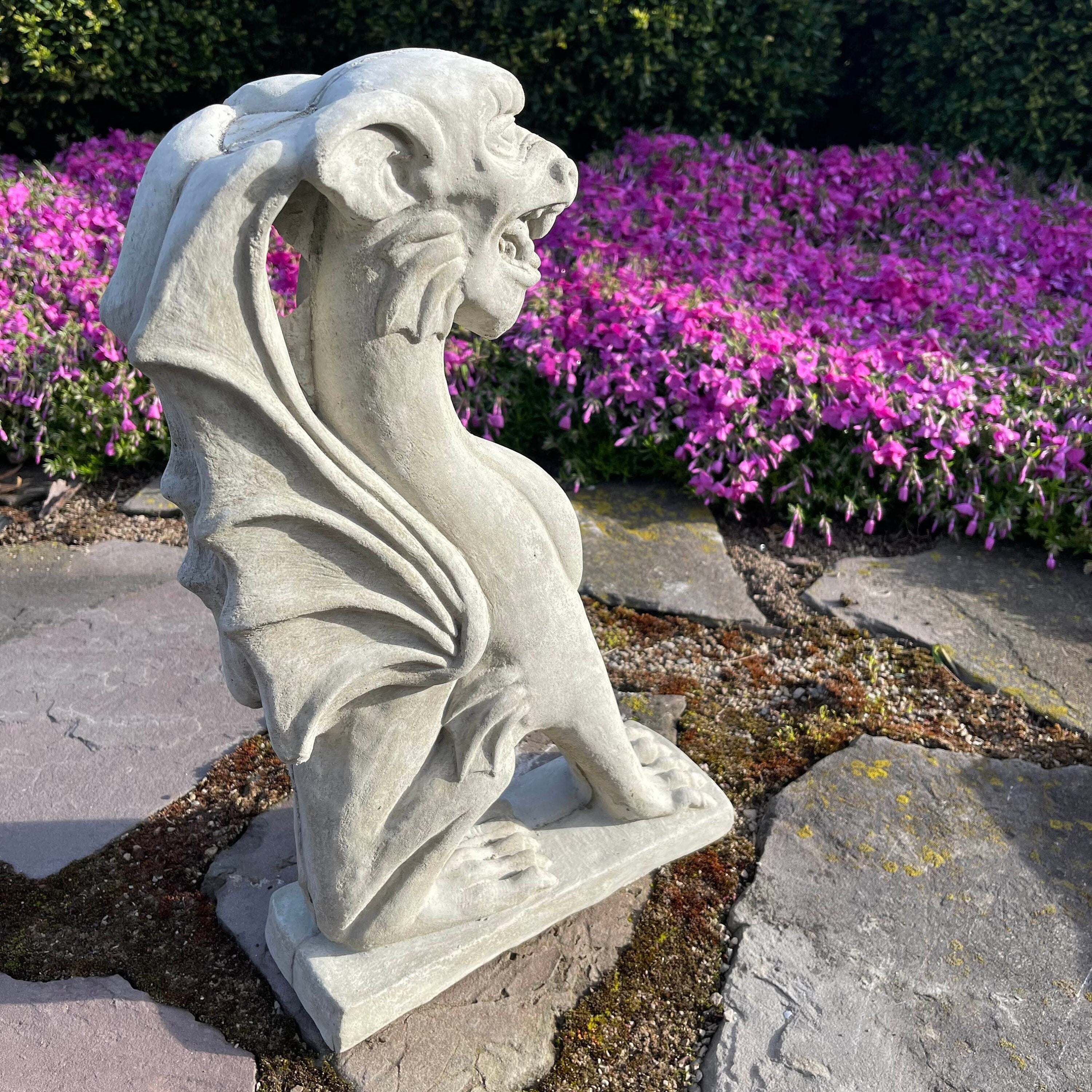 Large Concrete Gargoyle Statue 18" Griffin Gothic Garden Decor Yard Art Sculpture Ornament