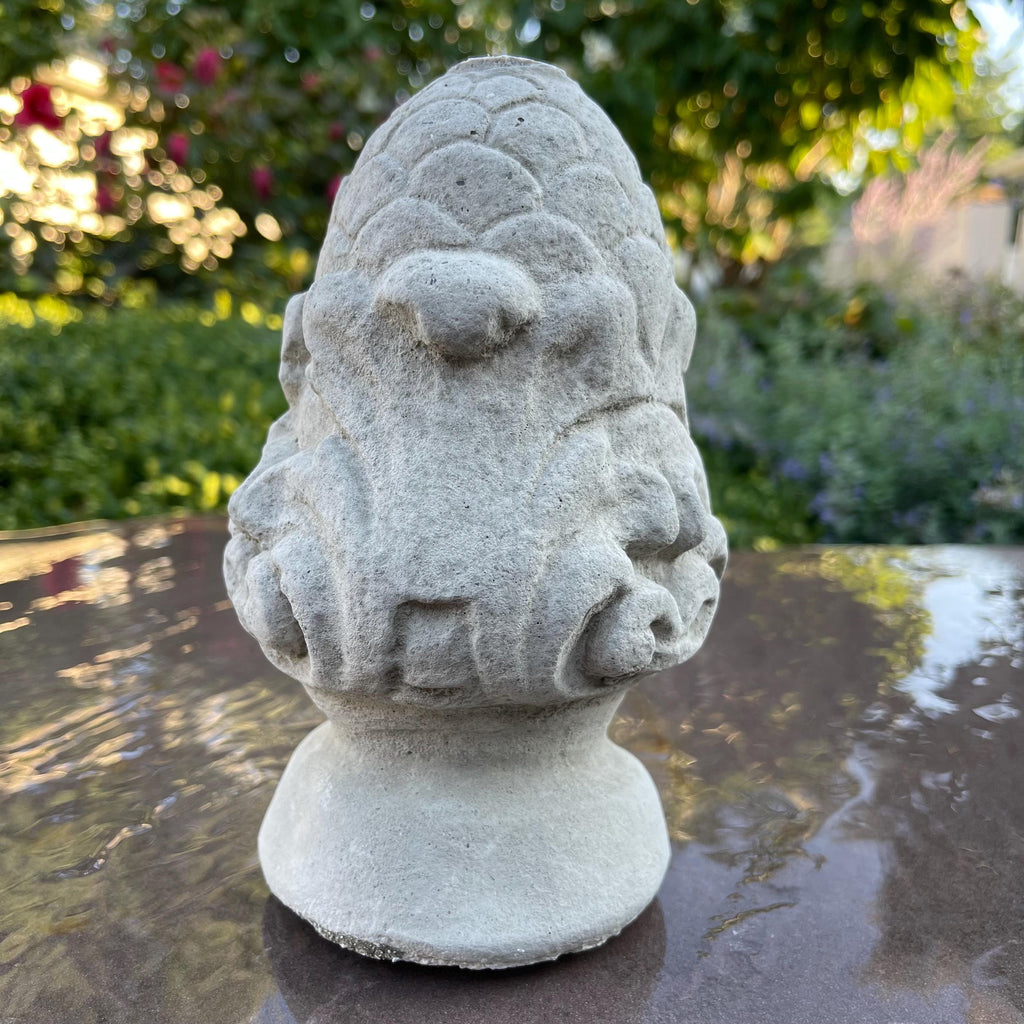 Replacement Fountain Topper 7.5" Cement Water Fountain Top / Concrete Pond Spitter Finial Statue