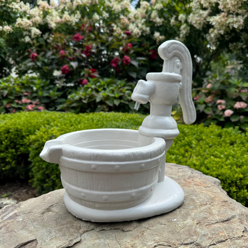 Small Fountain Spitter 12" Concrete Fountain Top Replacement / Vintage Water Pump Crank Style