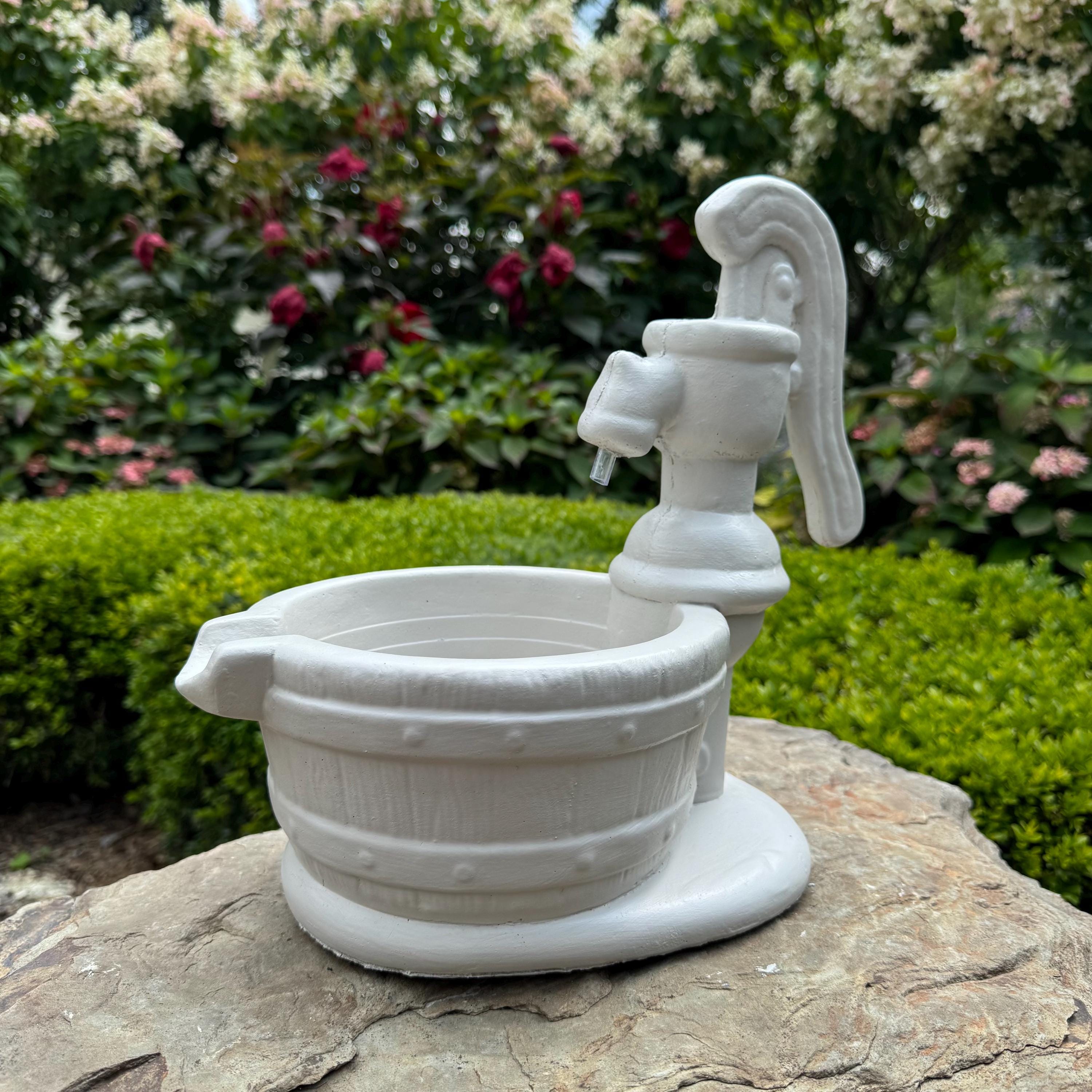 Small Fountain Spitter 12" Concrete Fountain Top Replacement / Vintage Water Pump Crank Style