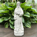 Saint Fiacre Garden Statue: 15" Catholic Sculpture Patron of Gardeners Religious Yard Art