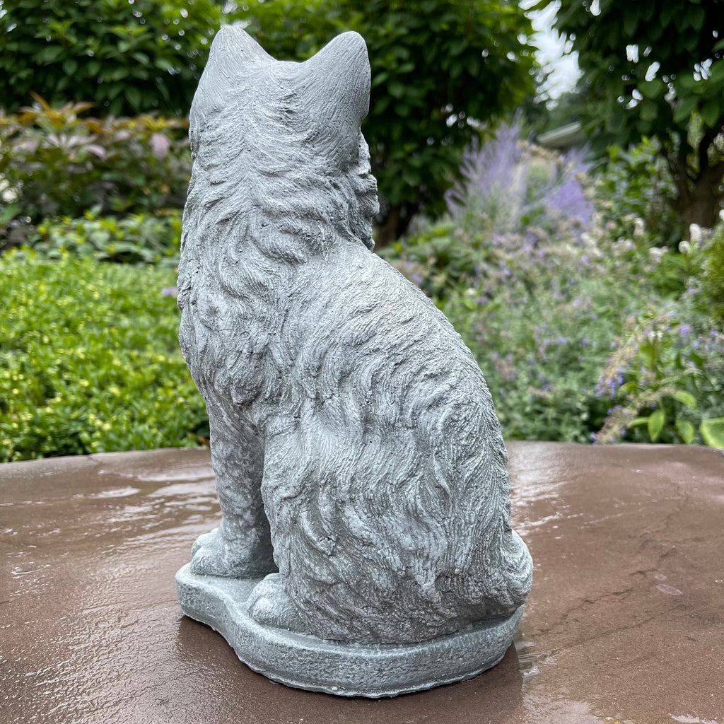 Concrete Cat Garden Statue 11" Outdoor Cat Statue
