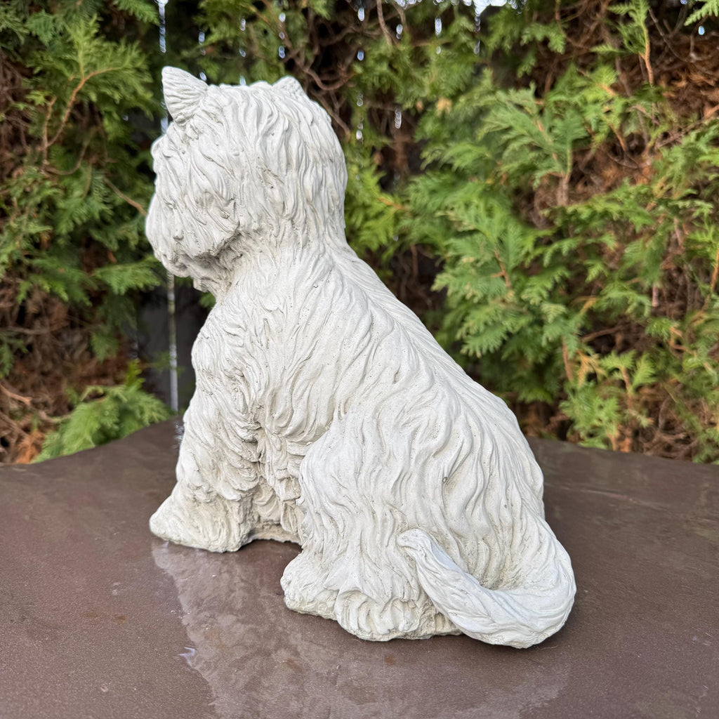 Concrete Cairn Terrier Garden Statue 11.5" Dog Memorial Sculpture Yard Decor Pet Loss Gift