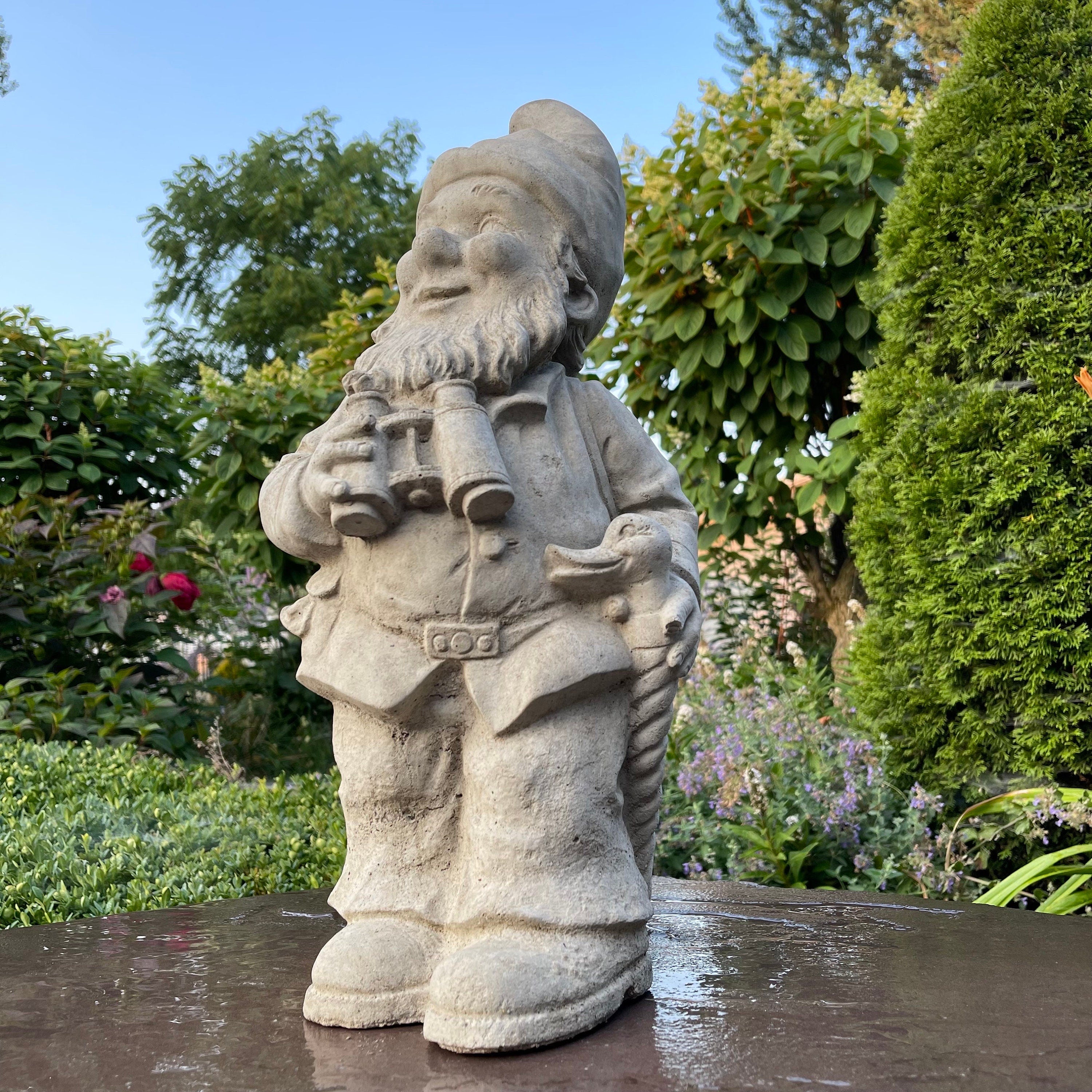 Large Concrete Gnomes 19" Unpainted Cement Garden Gnomes