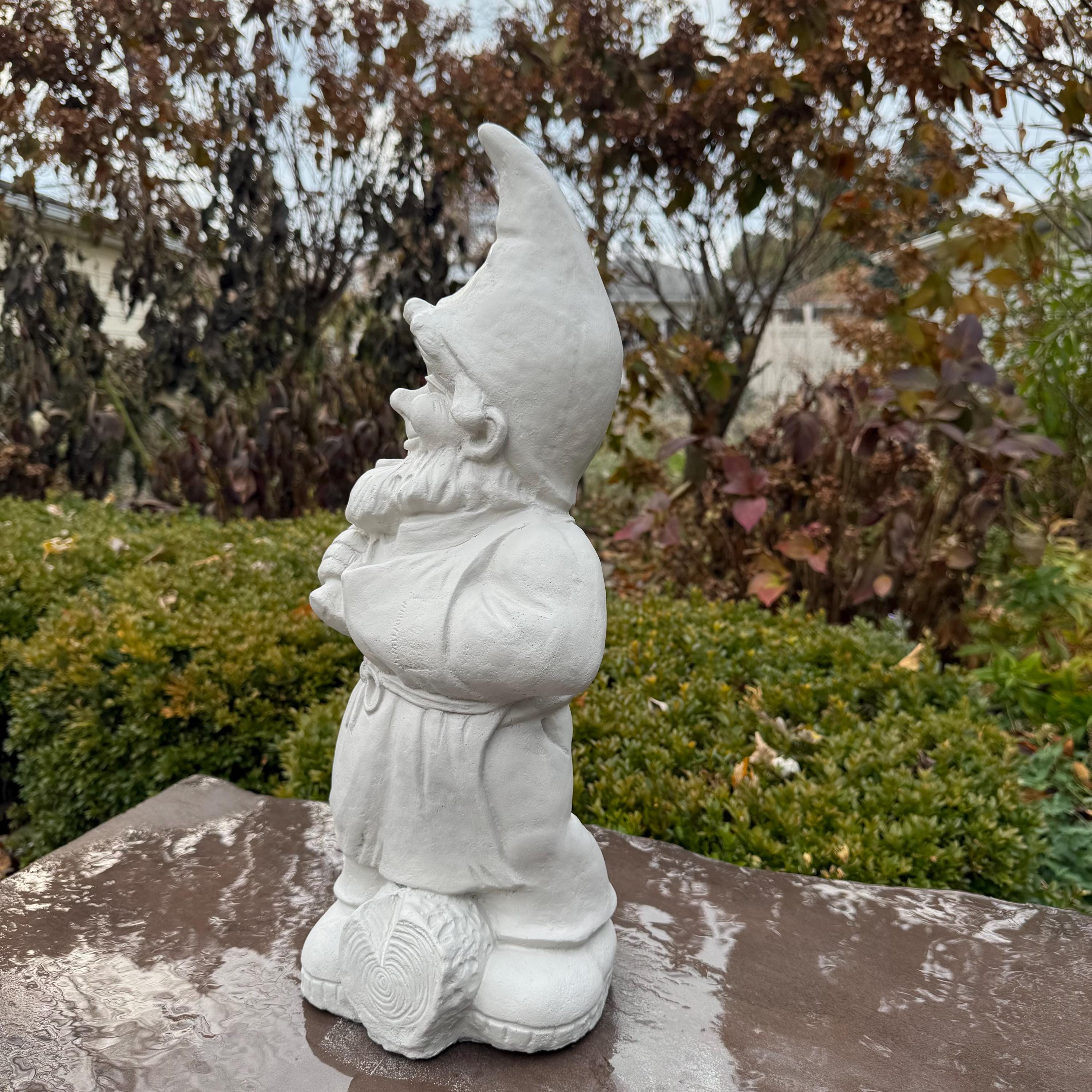 Vintage Cement Garden Gnome 19" Large Concrete Garden Gnomes