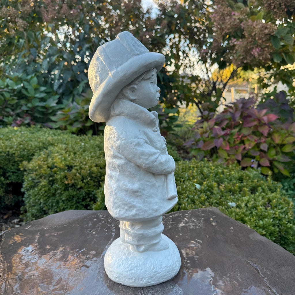 Firefighter Gift: 18" Outdoor Concrete First Responder Fireman Boy Garden Statue Yard Art Sculpture