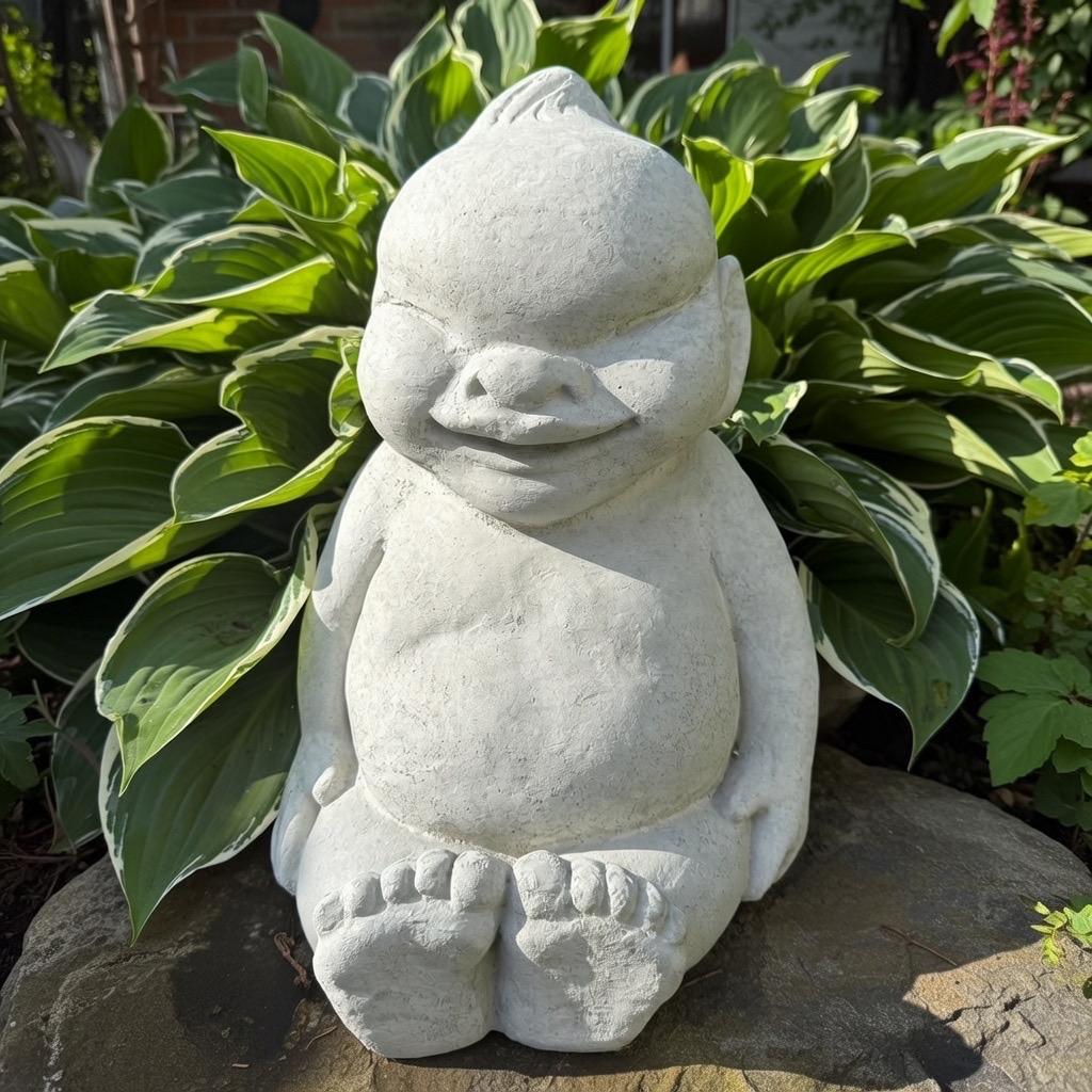 Concrete Alien Statue 14" Mythological Creature Garden Sculpture Outdoor Yard Decor Sci-Fi Art Gift