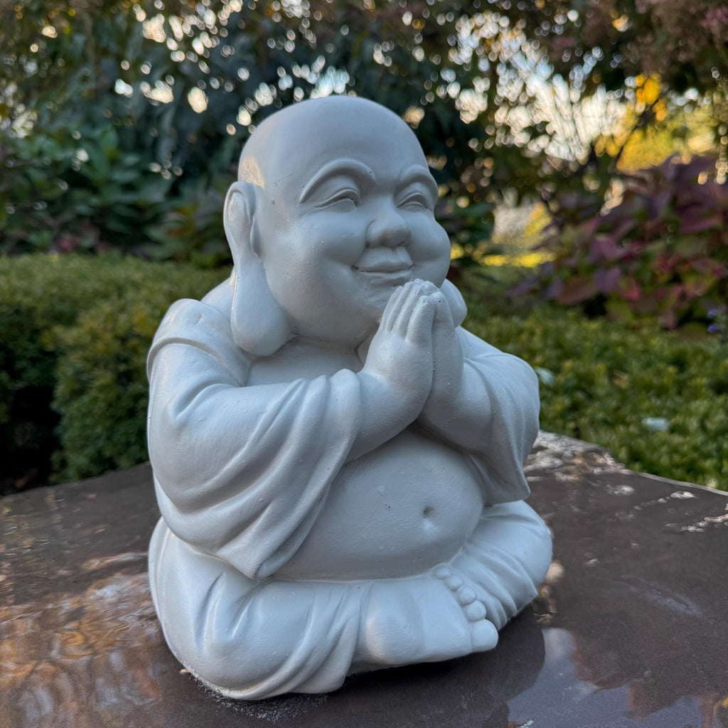 Concrete Sitting Buddha Statue 10" Zen Garden Statue Outdoor Cement