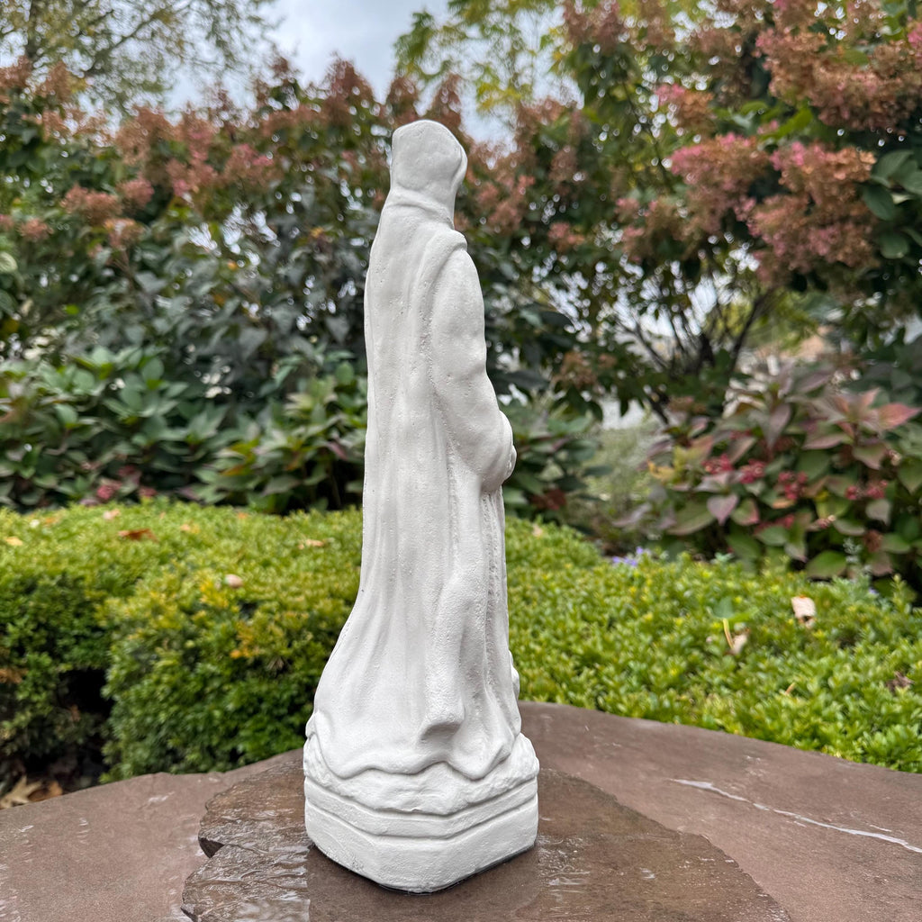 15" Concrete St Fiacre Garden Saint Statue - Catholic Religious Outdoor Yard Decor Patron of Gardeners