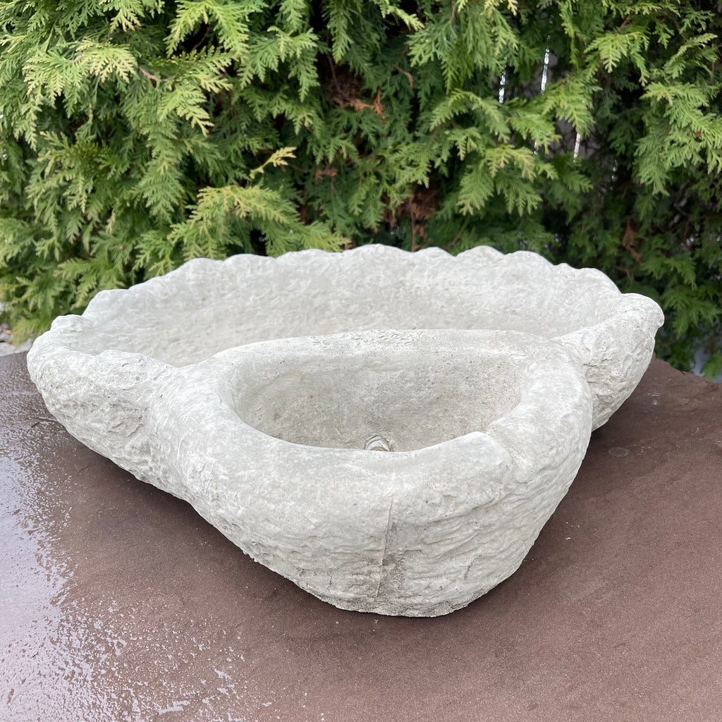 20 Inch Concrete Fountain Bowl - Replacement Basin for Outdoor Water Features
