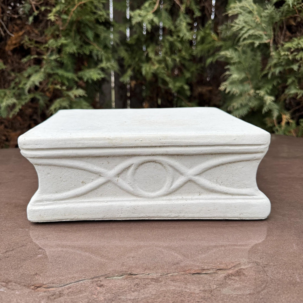 10" Concrete Pedestal Stand: Modern Garden Decor Display Riser Base for Statues Plants Yard Art