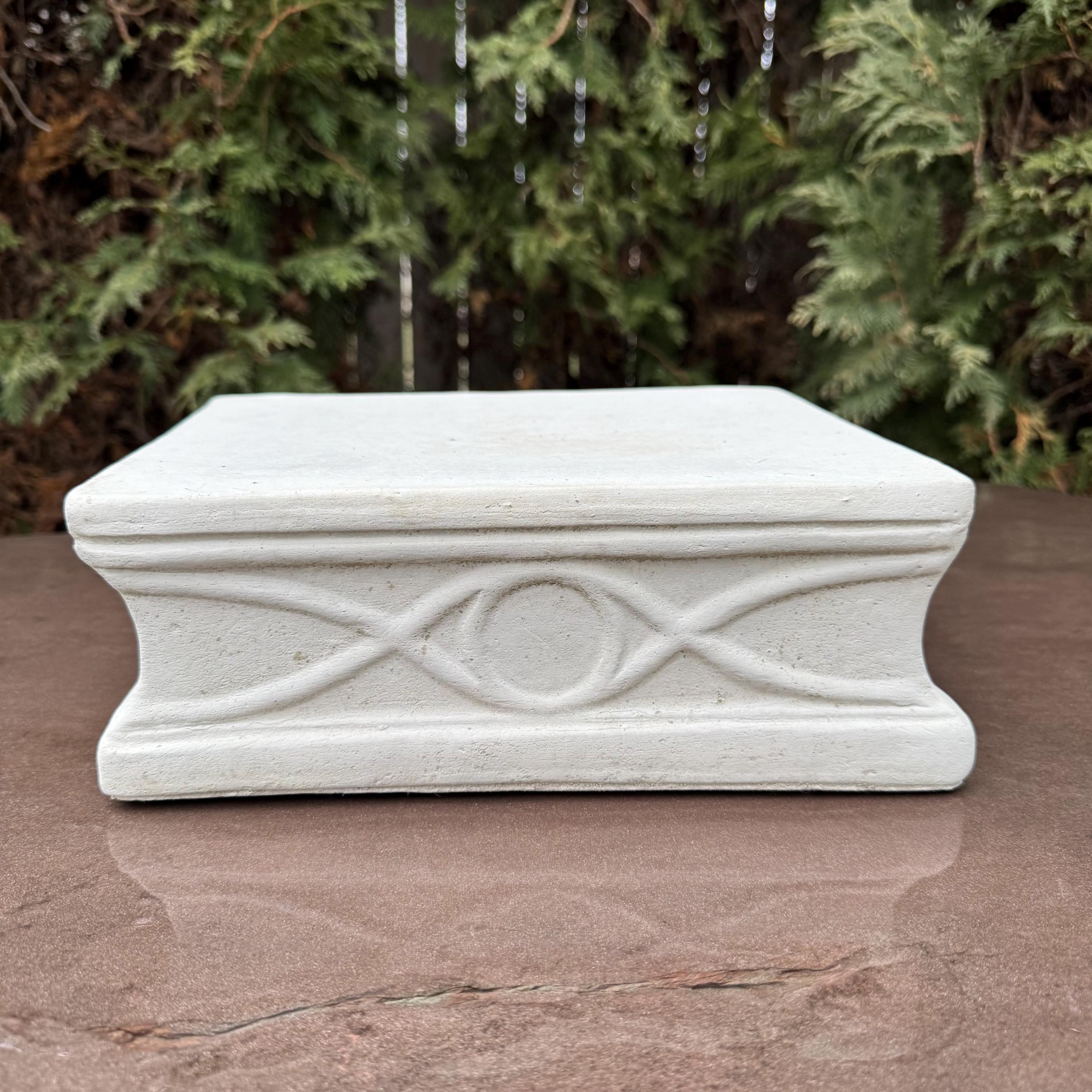 10" Concrete Pedestal Stand: Modern Garden Decor Display Riser Base for Statues Plants Yard Art