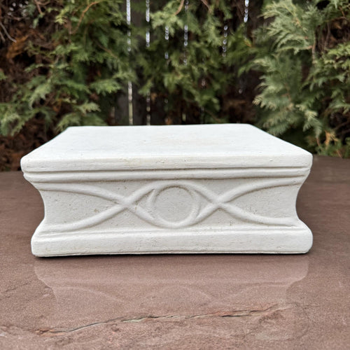 10" Concrete Pedestal Stand: Modern Garden Decor Display Riser Base for Statues Plants Yard Art