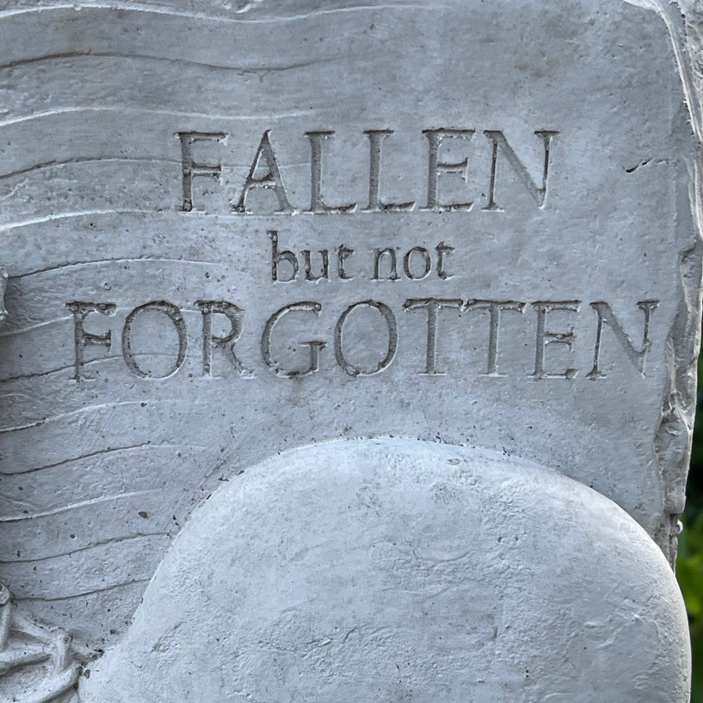 Military Memorial Concrete Soldier Statue 12" Tribute Garden Sculpture Cemetery Grave Marker Veteran Remembrance Gift