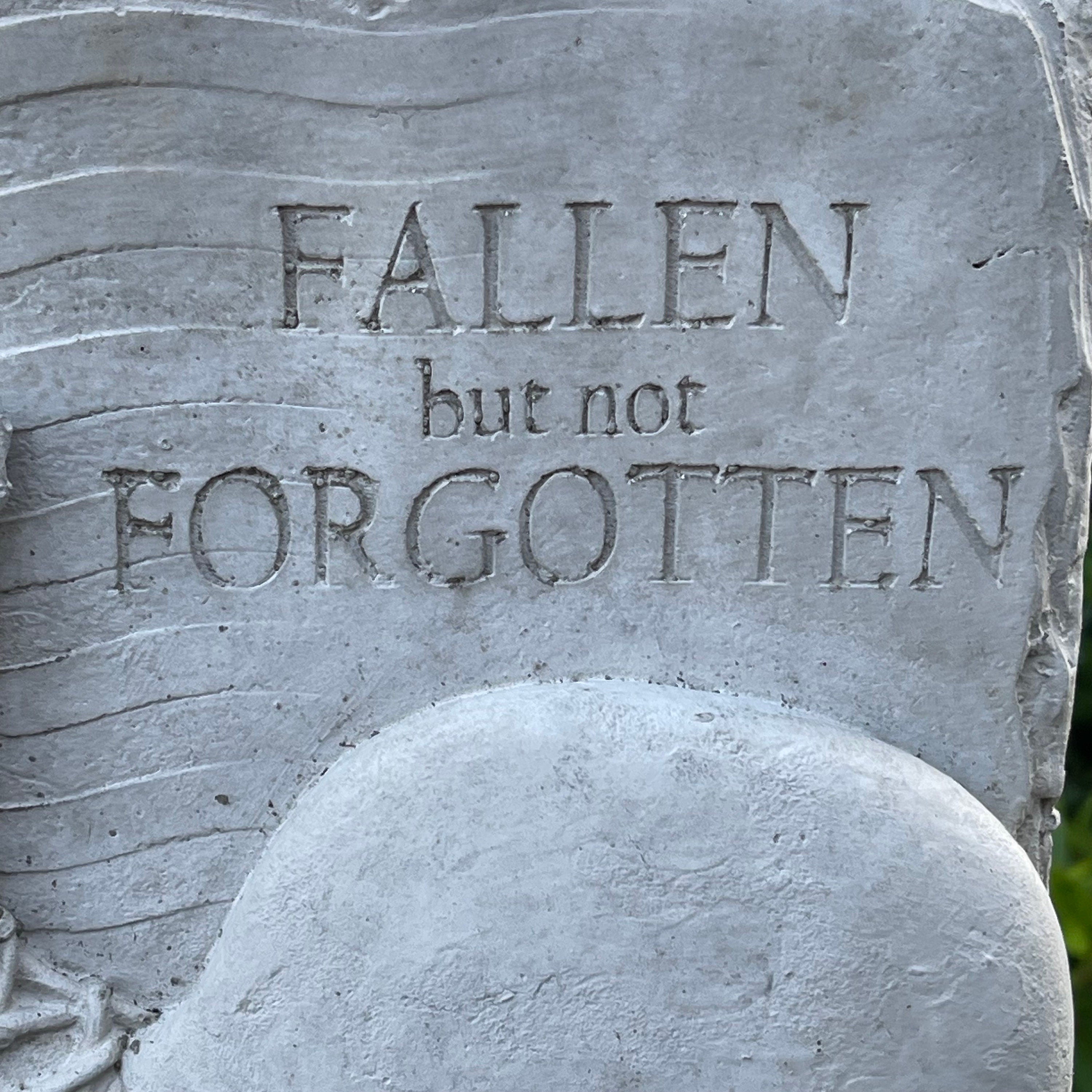 Military Memorial Concrete Soldier Statue 12" Tribute Garden Sculpture Cemetery Grave Marker Veteran Remembrance Gift