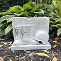 Military Memorial Concrete Soldier Statue 12" Tribute Garden Sculpture Cemetery Grave Marker Veteran Remembrance Gift