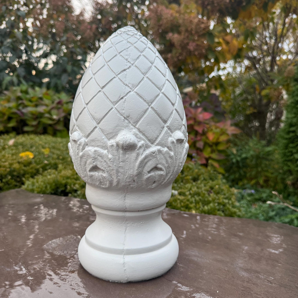 Concrete Garden Finial Statue 13.5" Durable Outdoor Lawn Sculpture Decor Accent Gift
