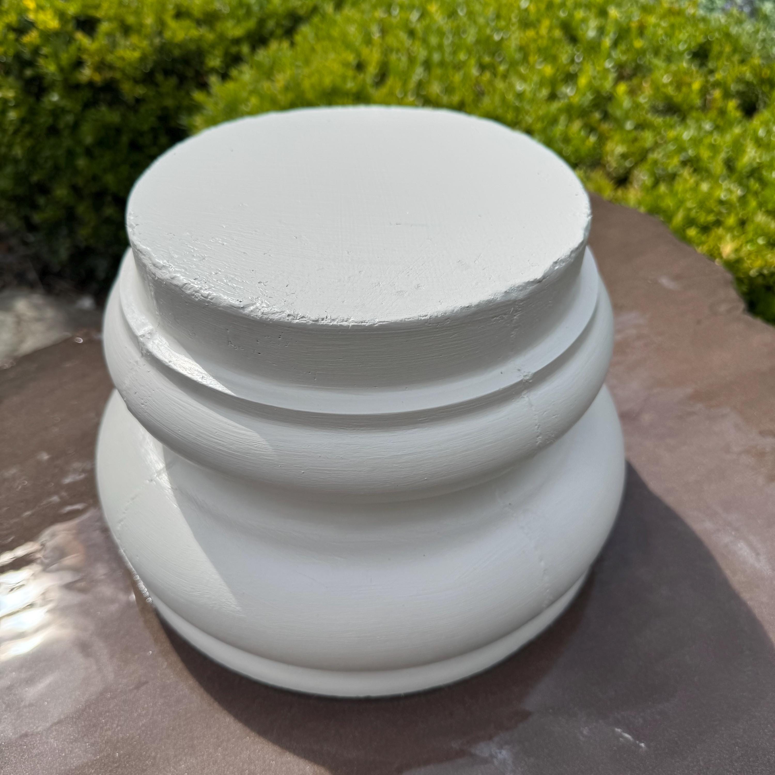 Concrete Pedestal: 10" Outdoor Garden Statue Display Riser, Plant Stand Sundial Base