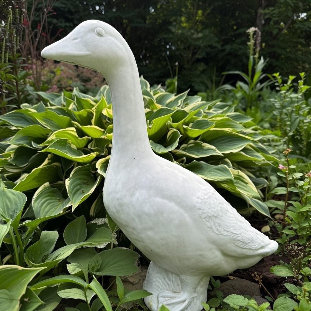 Concrete Yard Goose Statue - 23" Cement Lawn Goose For Garden