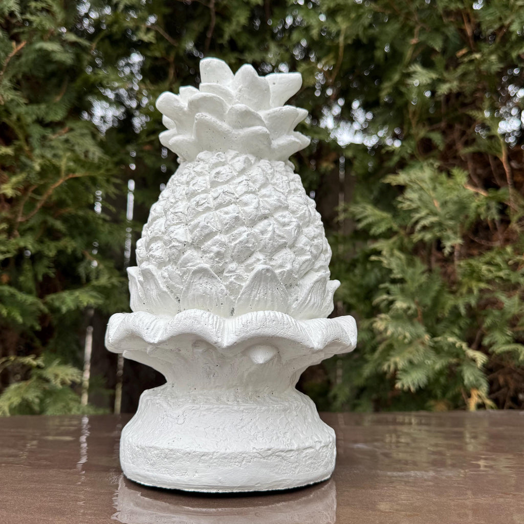 Cement Fountain Topper Replacement 11" Pineapple Water Fountain Tops Outdoor Concrete