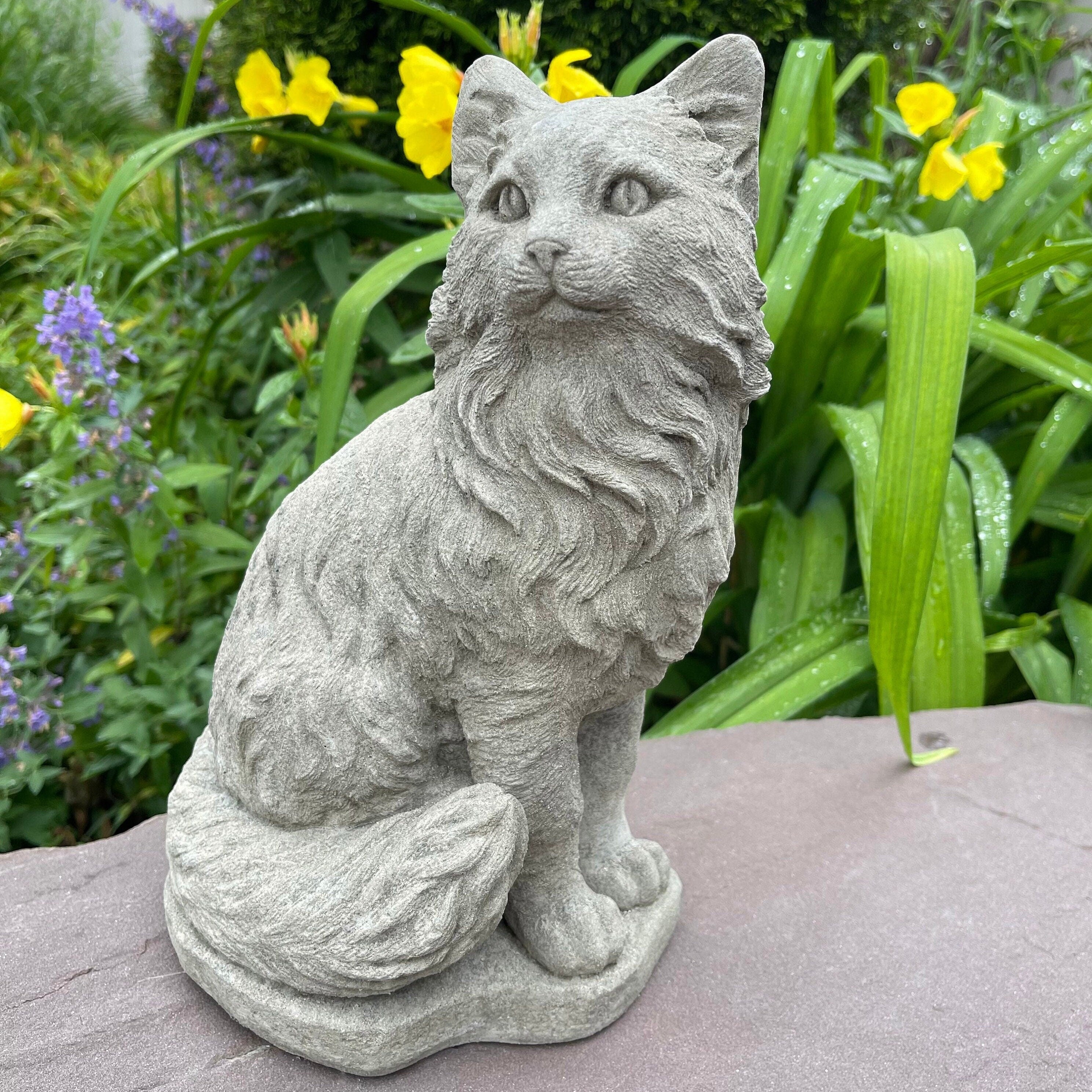 Cement Cat Statue 11" Concrete Cat Statue Near Me