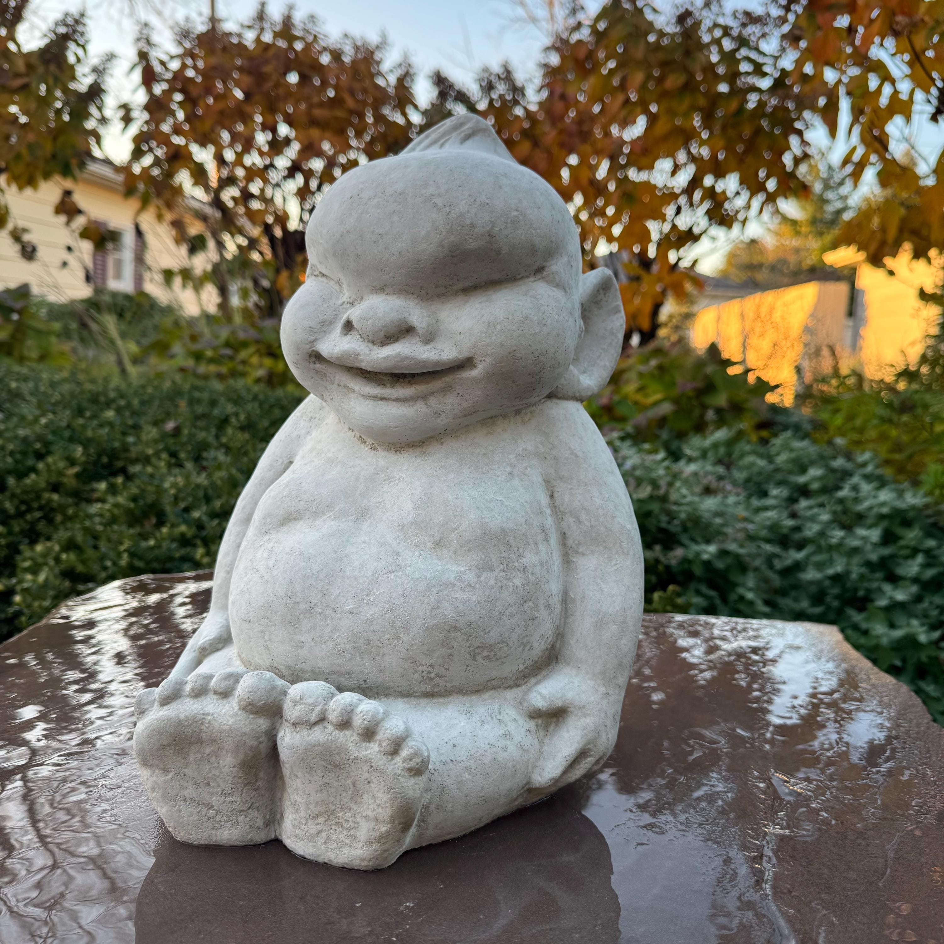 Billiken Mascot Garden Statue: 14" Concrete SLU Good Luck Charm Alumni Yard Art Decor Gift