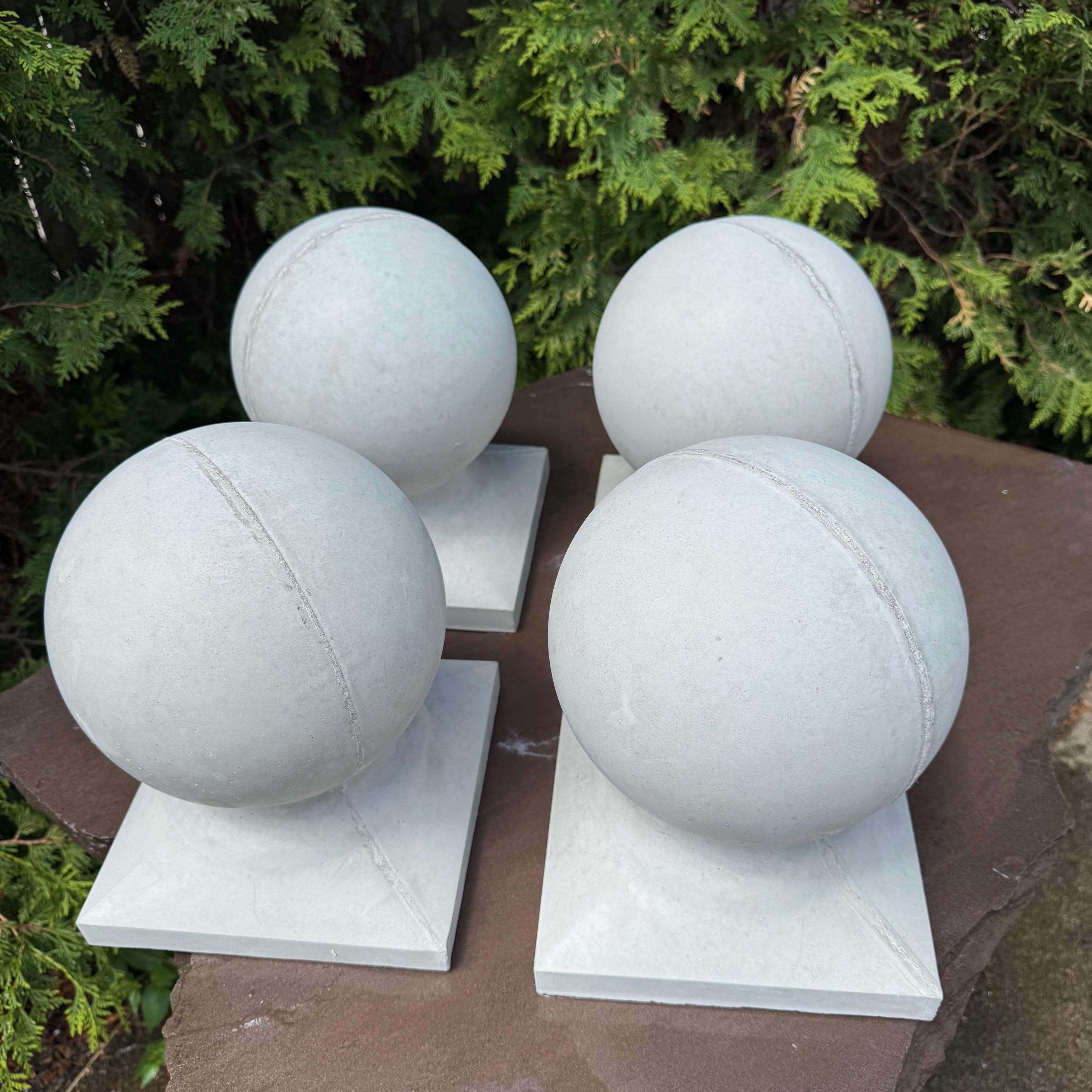 11 Inch Concrete Garden Ball Statue - Cement Sphere Architectural Yard Decor Ornament Lawn Art Gift