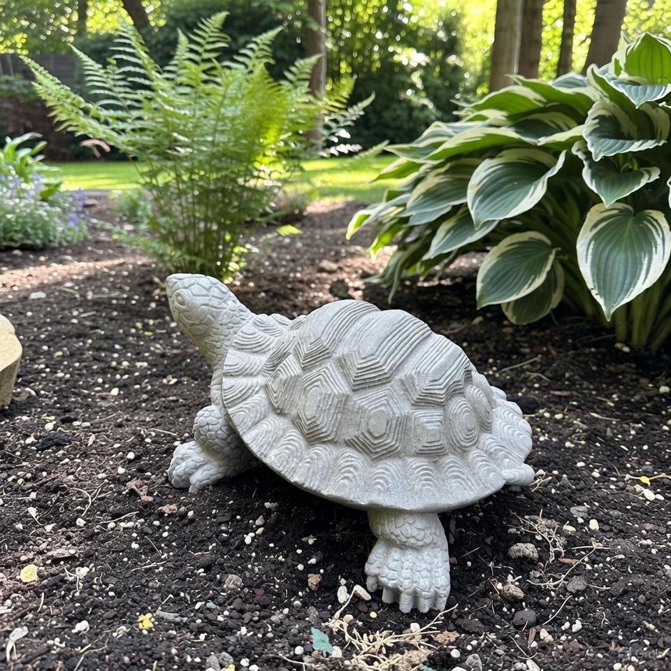 Concrete Turtle Garden Statue 10 Inch Outdoor Yard Art Decor Sculpture Lawn Ornament Gift