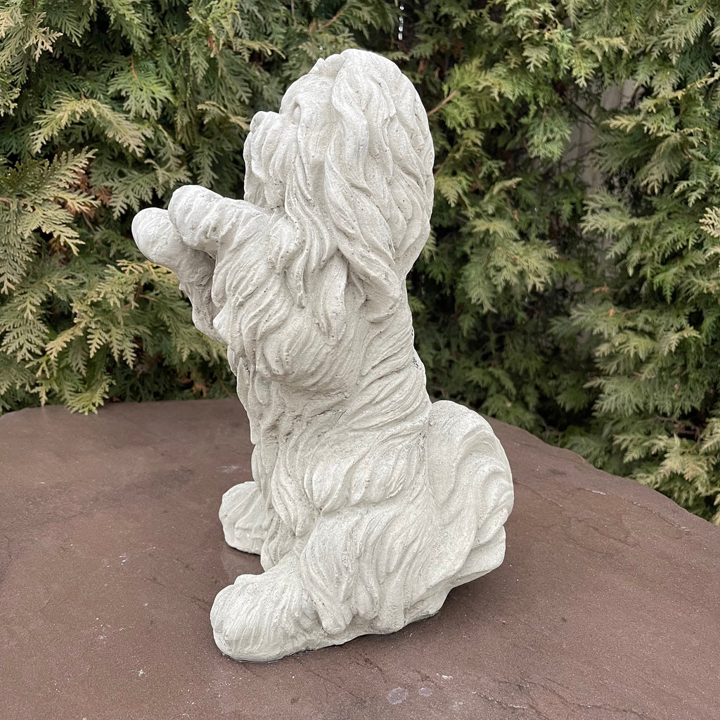 Shih Tzu Concrete Garden Statue 14" Outdoor Dog Sculpture Pet Memorial Yard Decor Lawn Ornament Gift