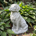 Concrete Golden Retriever Memorial Statue 11" Garden Sculpture Pet Loss Gift Dog Art Yard Decor Ornament