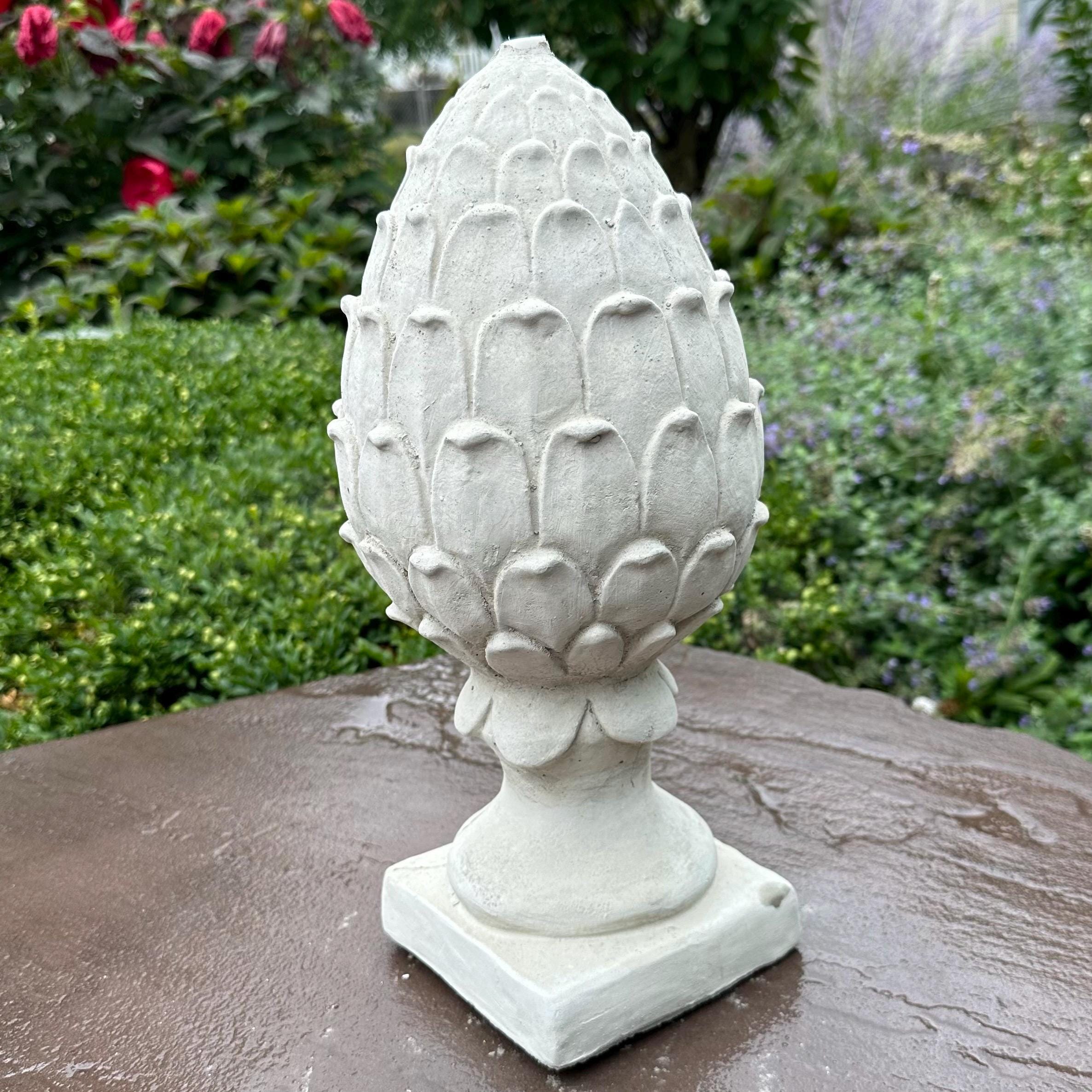 Concrete Artichoke Finial Fountain Top 14.5" Outdoor Garden Statue Sculpture Yard Ornament