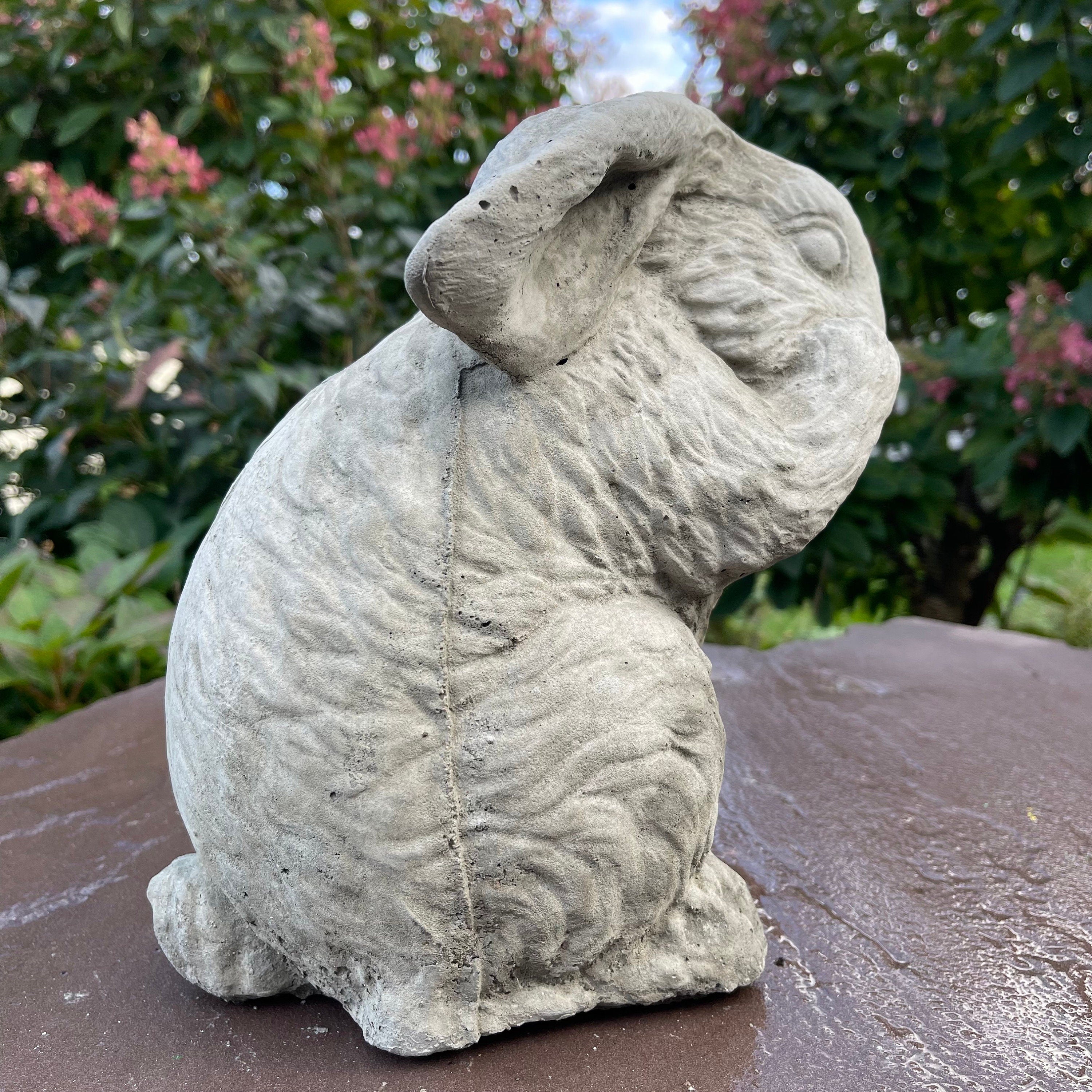 Concrete Rabbit Statue 10 Inch Modern Bunny Garden Sculpture Outdoor Yard Decor Lawn Ornament Animal Art Gift