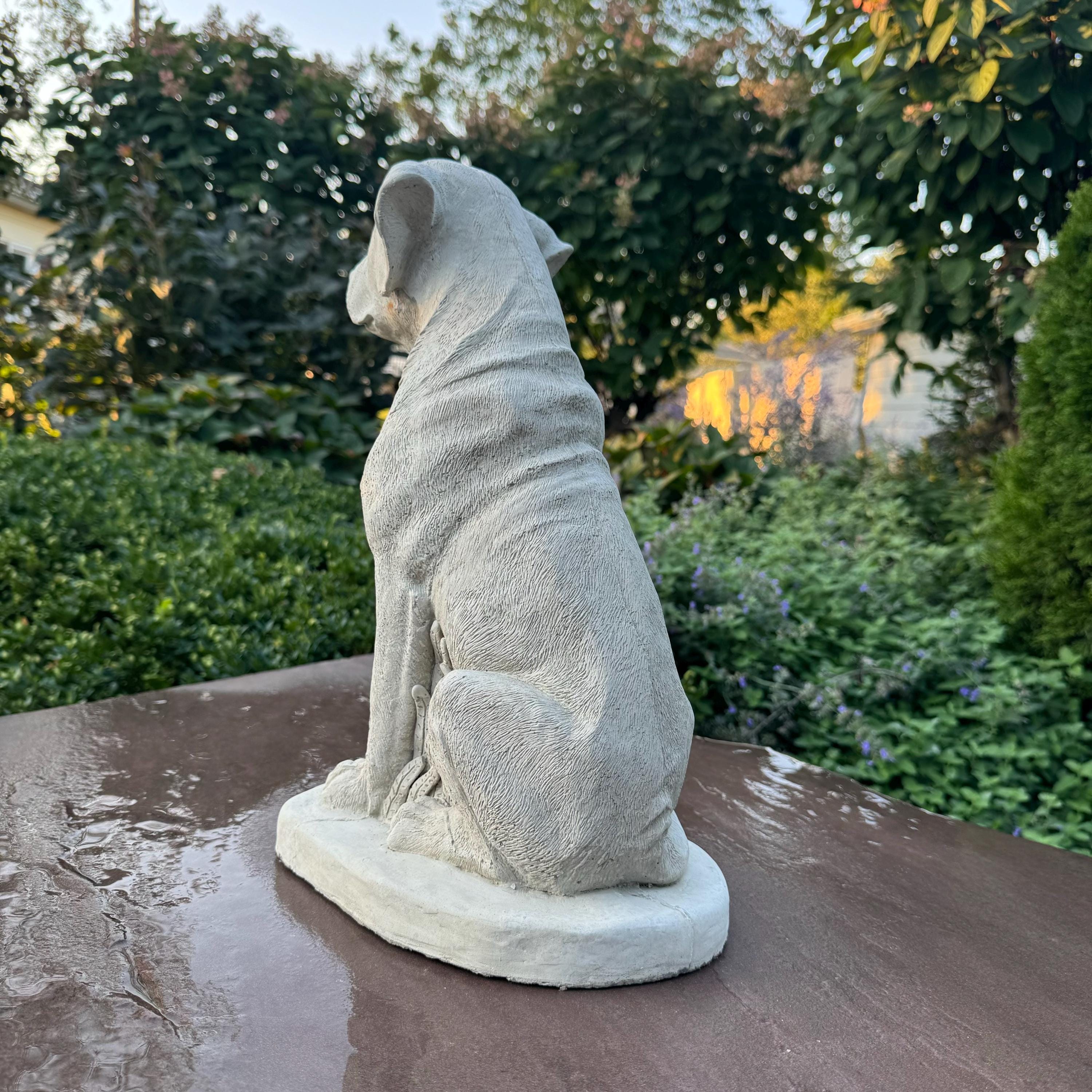 Large Concrete Labrador Garden Statue 14.5" Cement Dog Sculpture Yard Decor Memorial Pet Gift