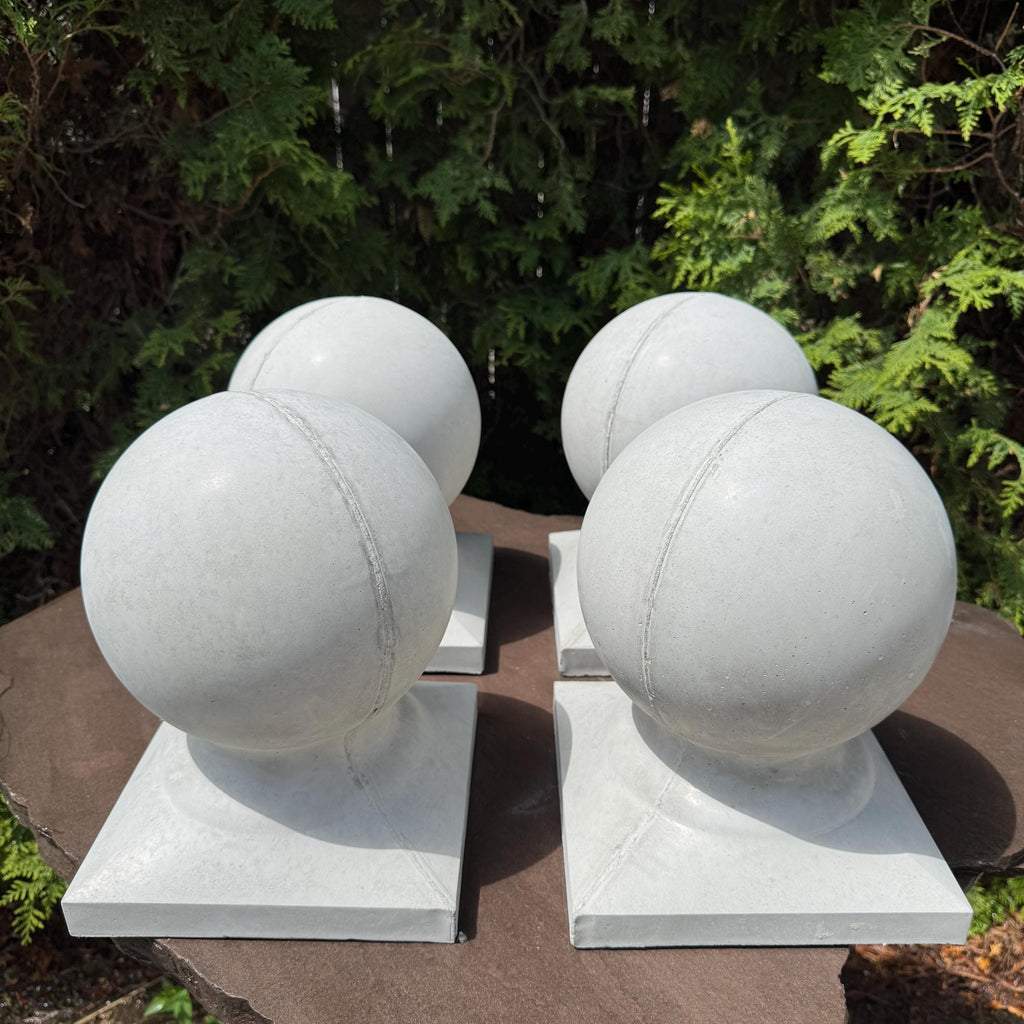 11 Inch Concrete Garden Ball Statue - Cement Sphere Architectural Yard Decor Ornament Lawn Art Gift