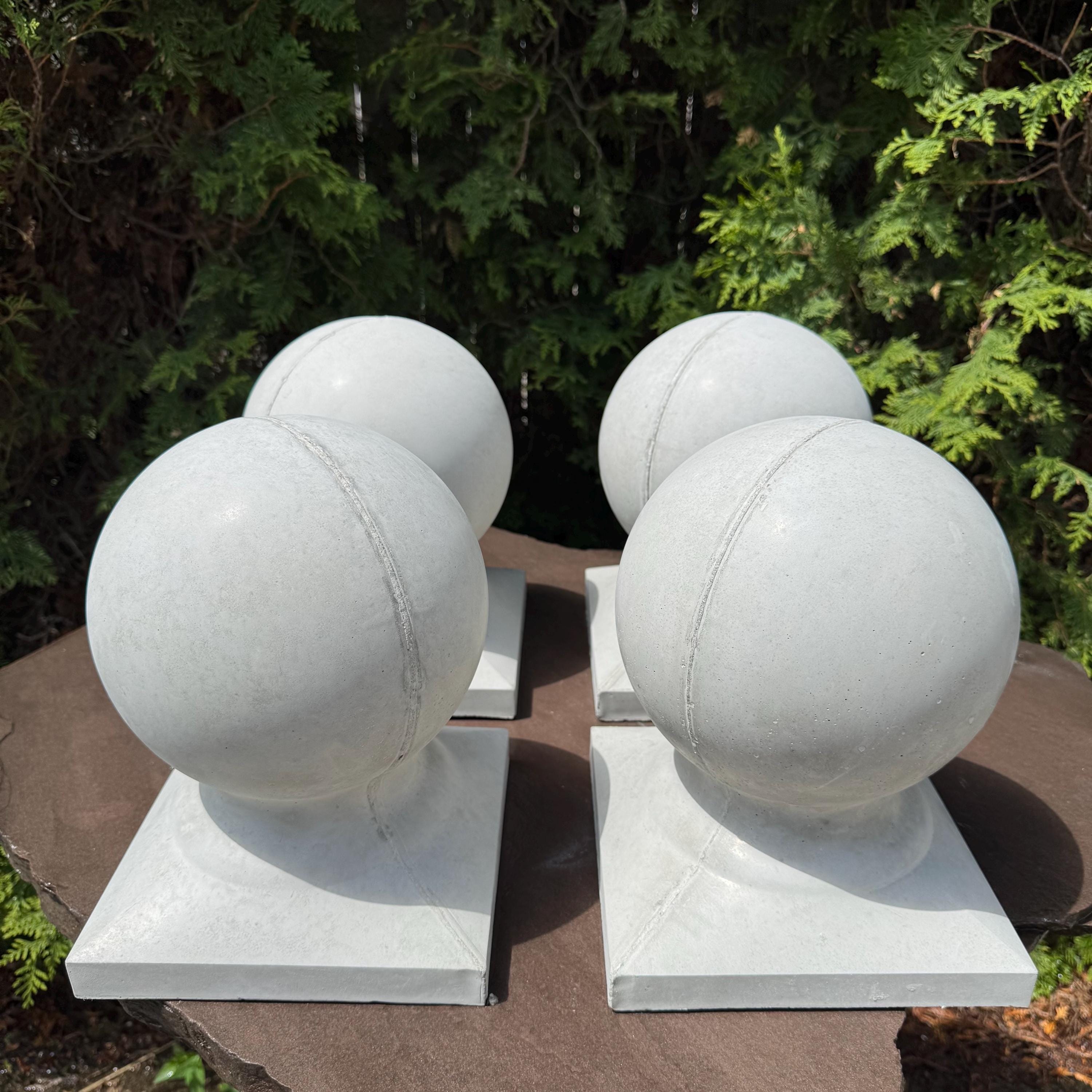 11 Inch Concrete Garden Ball Statue - Cement Sphere Architectural Yard Decor Ornament Lawn Art Gift