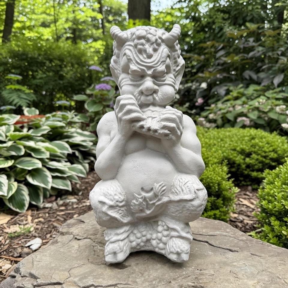 Pan Statue 14" Greek Mythology Concrete Garden Decor Sculpture Yard Art Lawn Ornament Gift