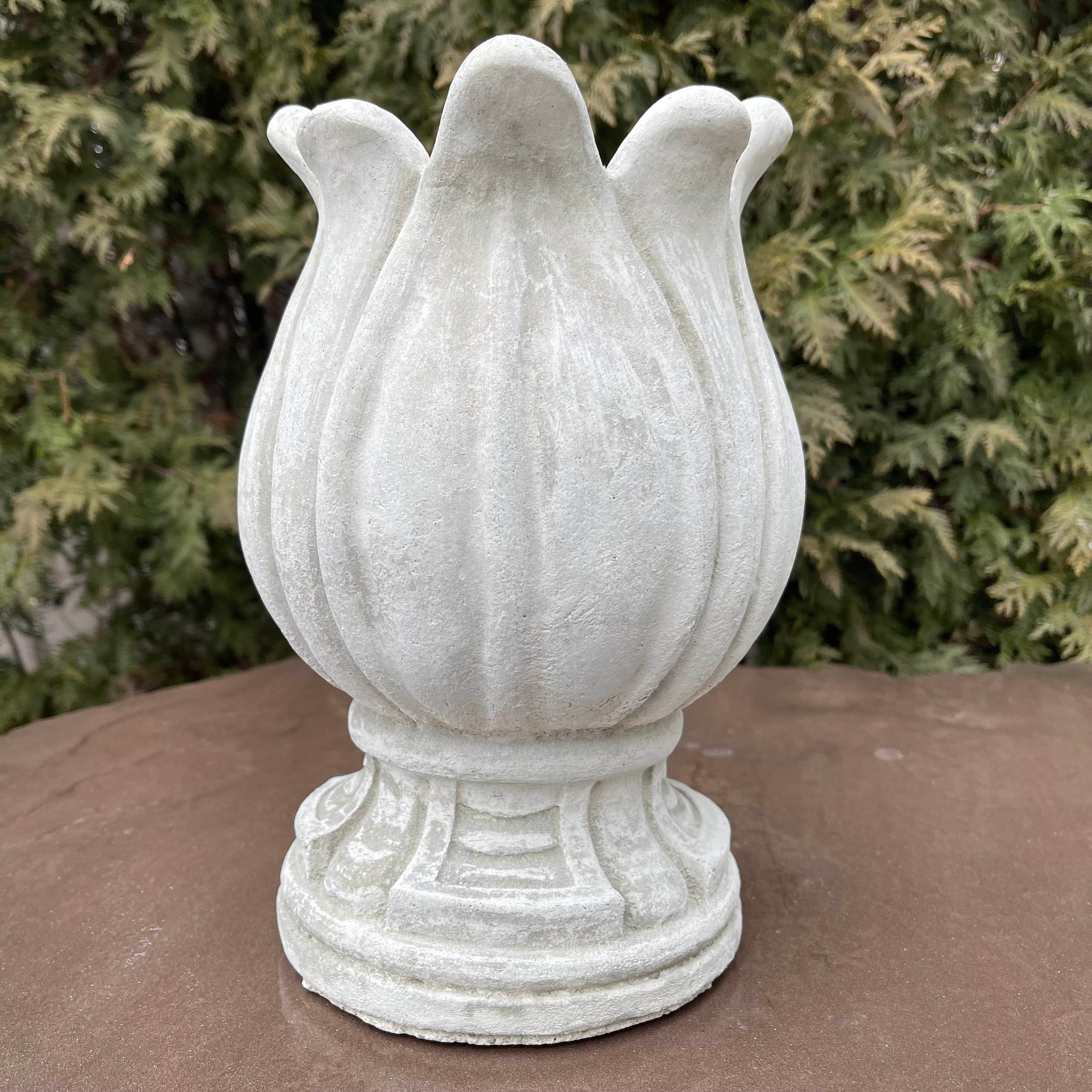 Concrete Fountain Top 10.5" Cement Fountain Topper / Tulip Style Replacement Pond Spitter
