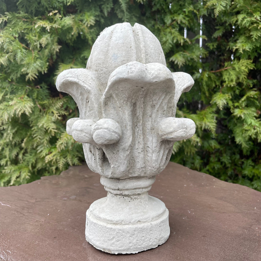 Concrete Fountain Topper 11" Cement Fountain Spitter / Garden Tulip Finial Design Replacement