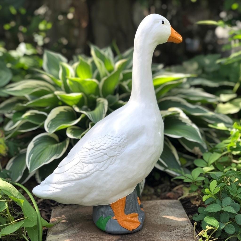 Concrete Lawn Goose Statue 23" Cement Goose For Sale