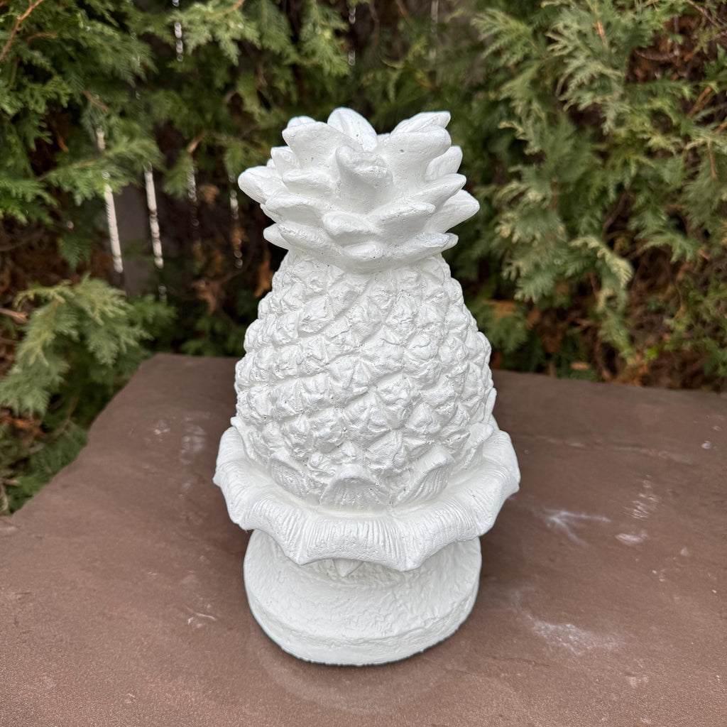 Cement Fountain Topper Replacement 11" Pineapple Water Fountain Tops Outdoor Concrete