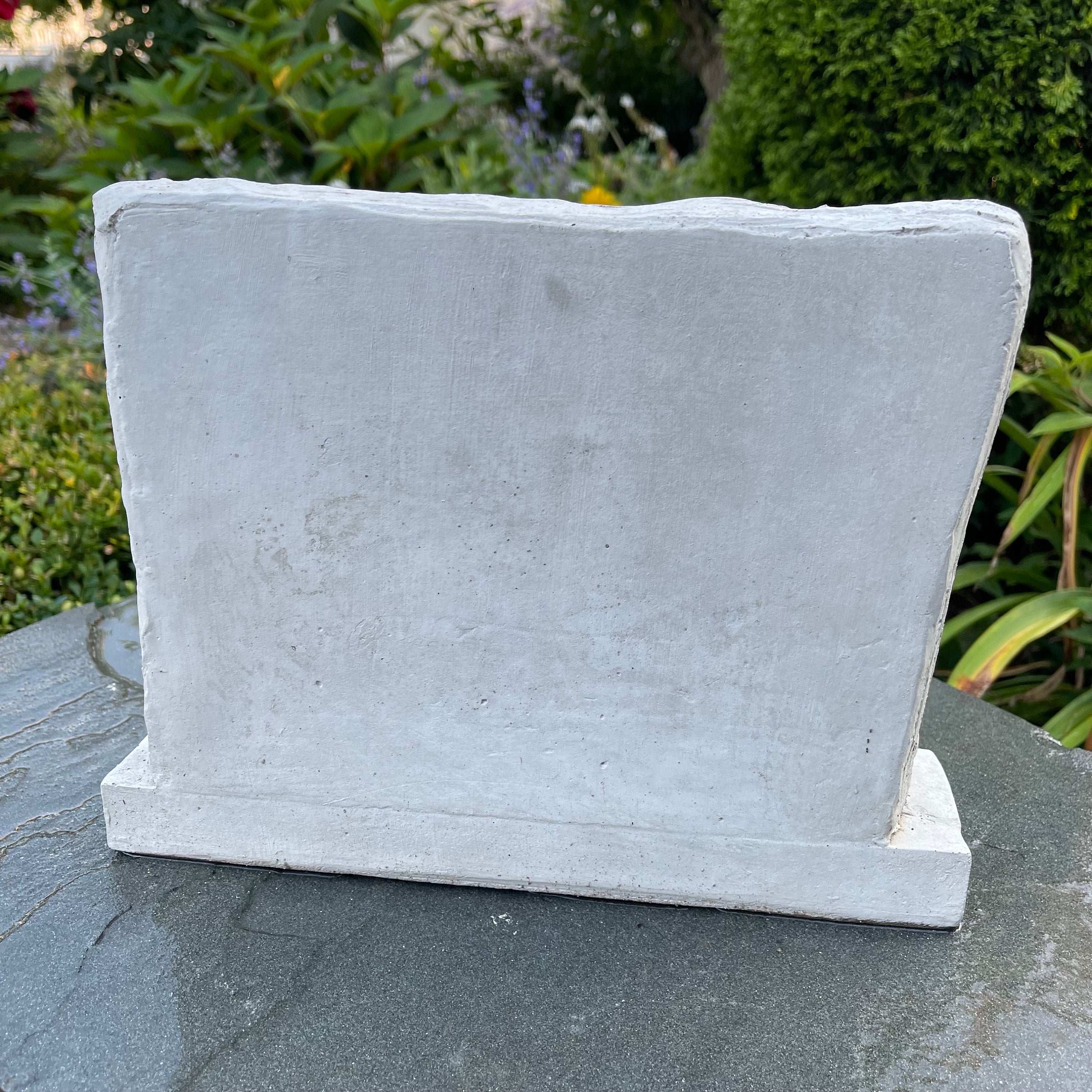Military Memorial Concrete Soldier Statue 12" Tribute Garden Sculpture Cemetery Grave Marker Veteran Remembrance Gift