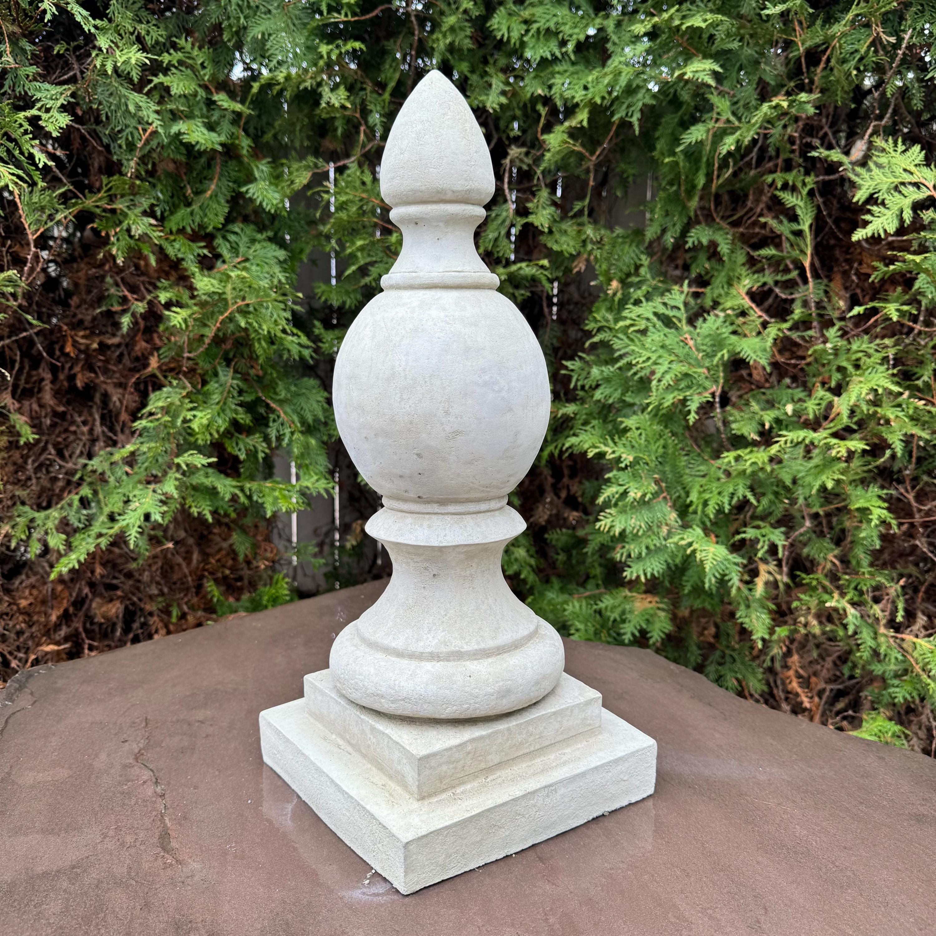 Gothic Concrete Finial Garden Statue 20 Inch Large Outdoor Yard Sculpture Ornament Cemetery Architectural Decor